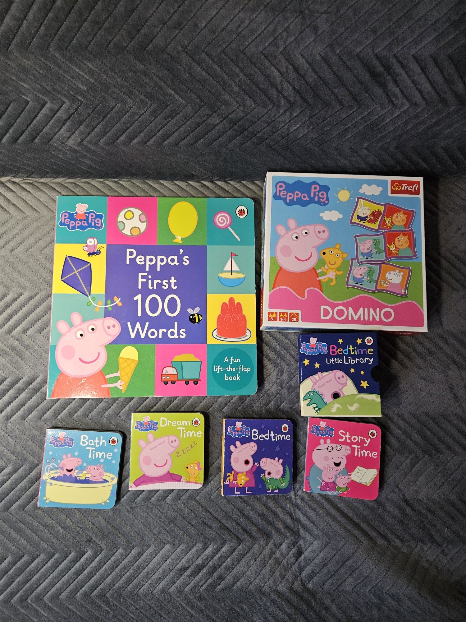 Peppa zestaw, domino, książeczki