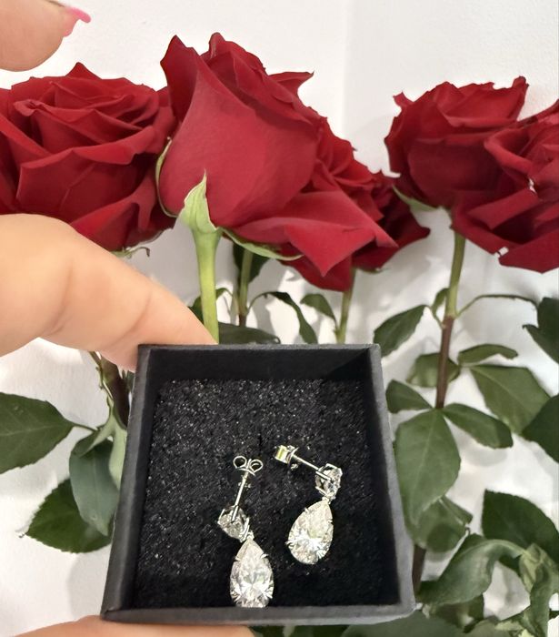 Srebrne kolczyki z moissanitem 3 ct