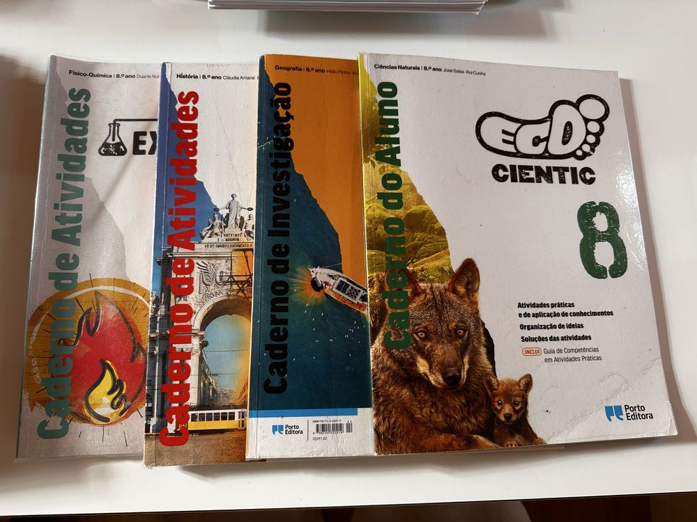 Cadernos de atividades do 8 ano