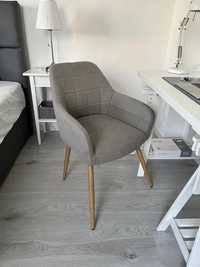 Krzesło materiałowe szare jadalnia nowoczesnie fotel 57x82x60 cm