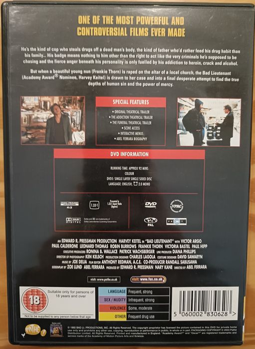 DVD Bad Lieutenant, de Abel Ferrra
