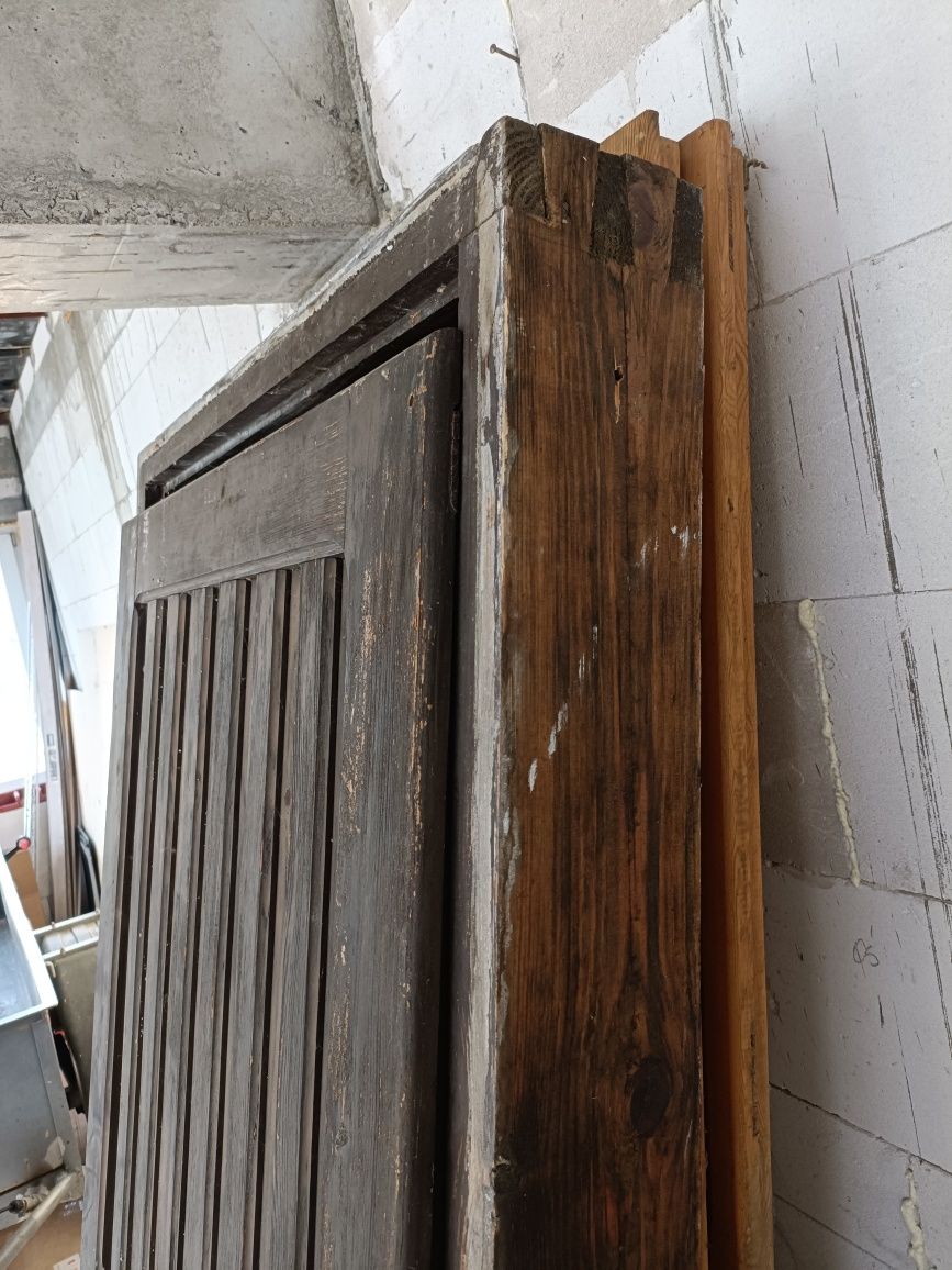 Drzwi drewniane tymczasowe, do kotłowni, szopy  na budowę