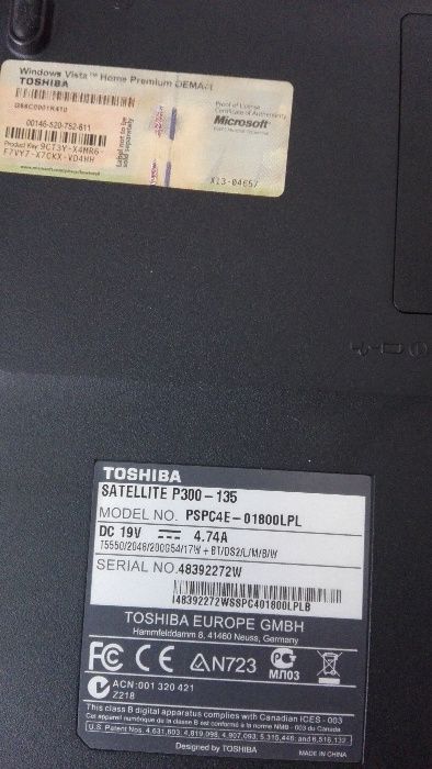 Laptop Toshiba P 300