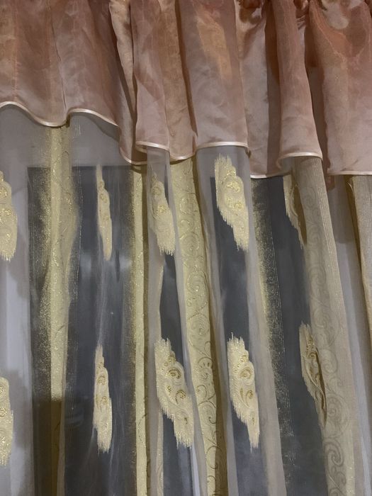 Тюль с ламбрекеном на окно в спальню в зал занавеска