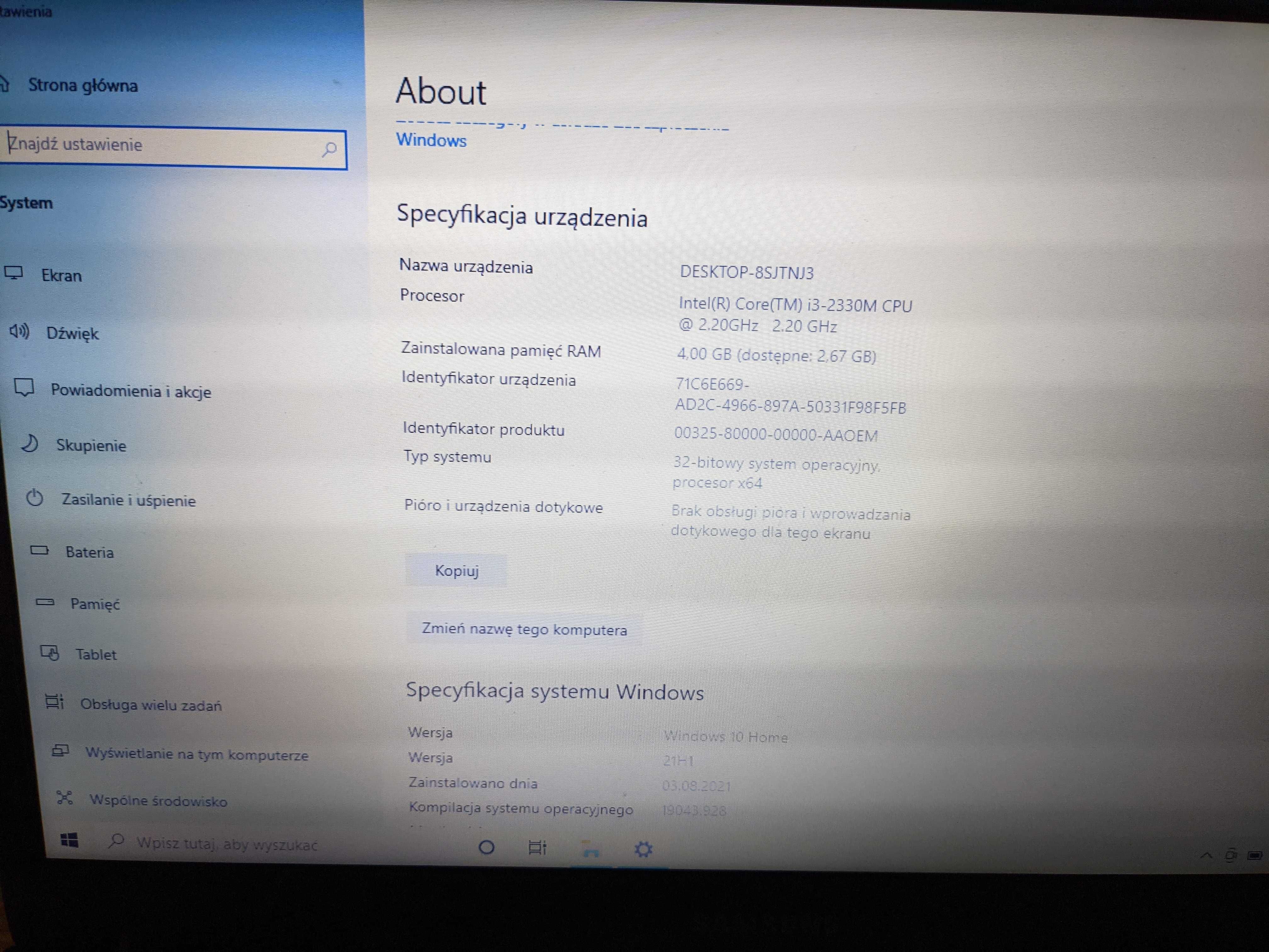 Samsung NP300E5A laptop + myszka 4GB RAM 400GB