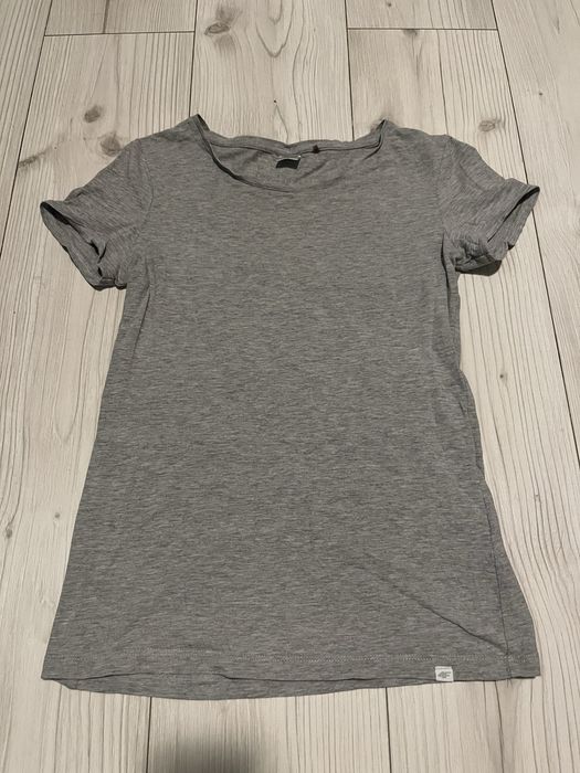 Koszulka 4f szara sportowa dluga bawelnjana krotki rekawek