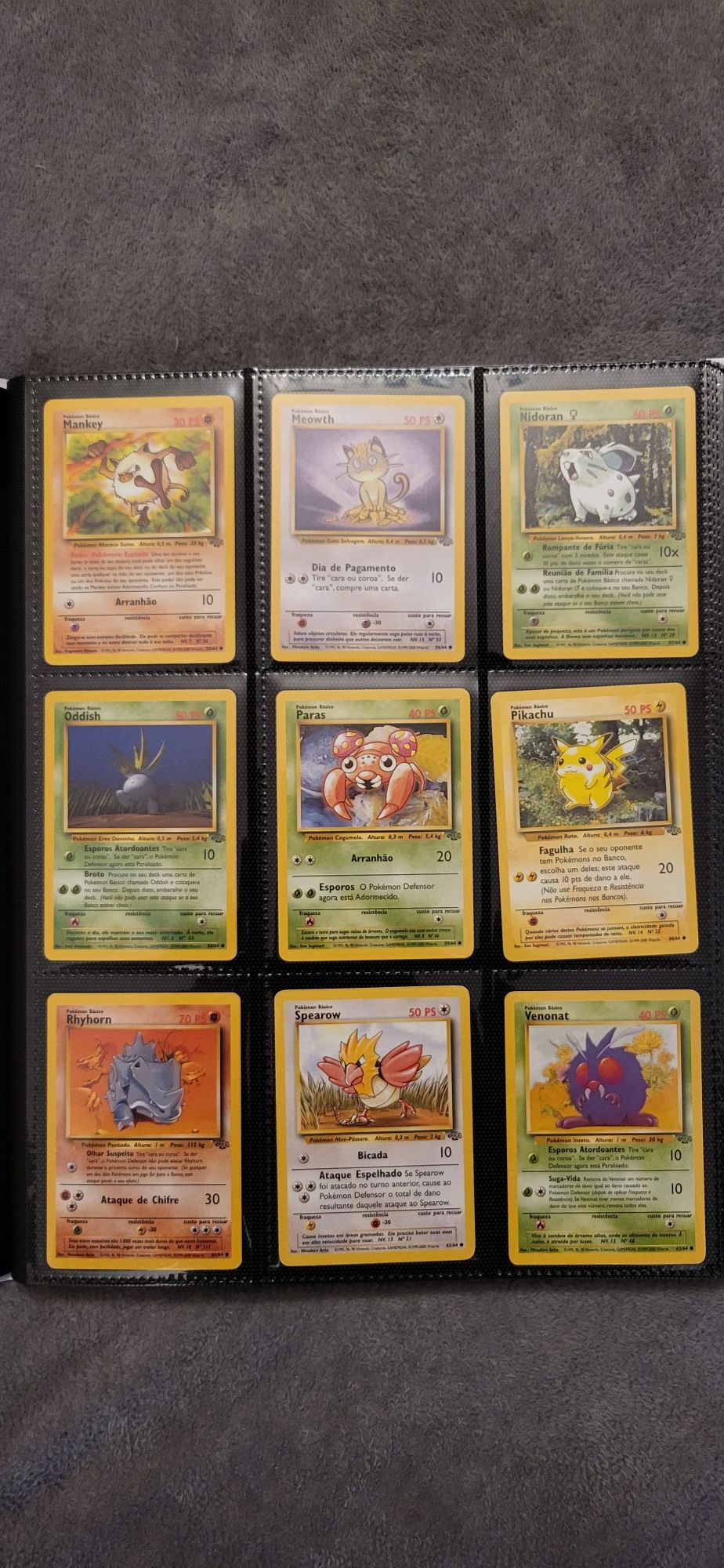 Cartas Pokémon Originais Jungle Set em Português, completo