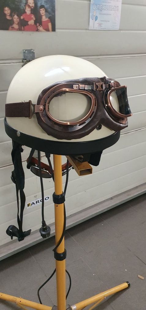 Kask orzeszek gogle PRL