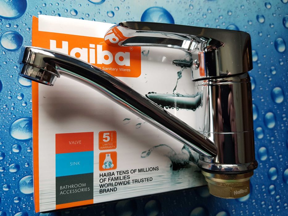 Смеситель змiшувач для умывальника Haiba HANSBERG 555-15 Латунь 100%