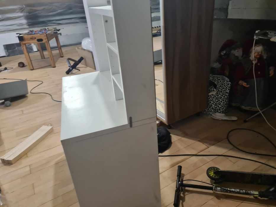 Biurko ikea Mickie białe z nadstawką 105x50