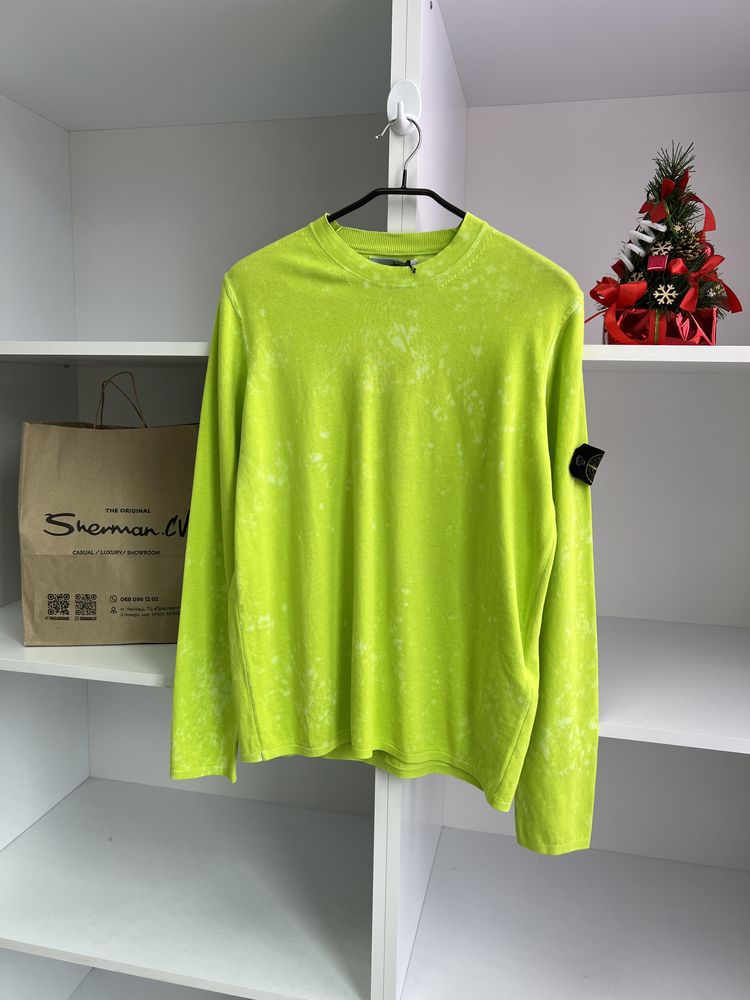 Оригінал кофта Stone Island tye dye jumper lime