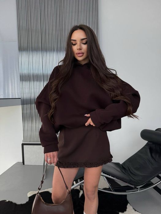 Теплий комтюм з шортами- спідницею