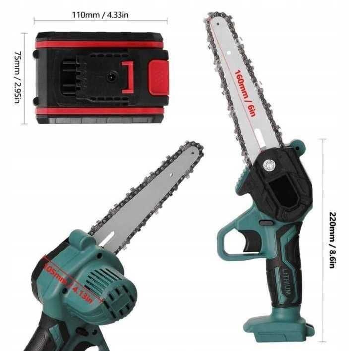 PIŁA AKUMULATOROWA elektryczna mini 6'' 2x AKU + 2x ŁAŃCUCH