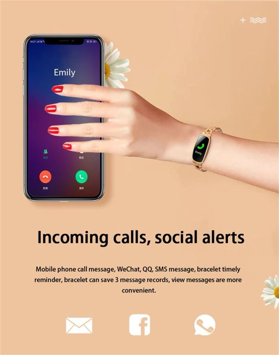 Smartwatch Frequência Cardíaca Relógio para Mulheres, resistente água.