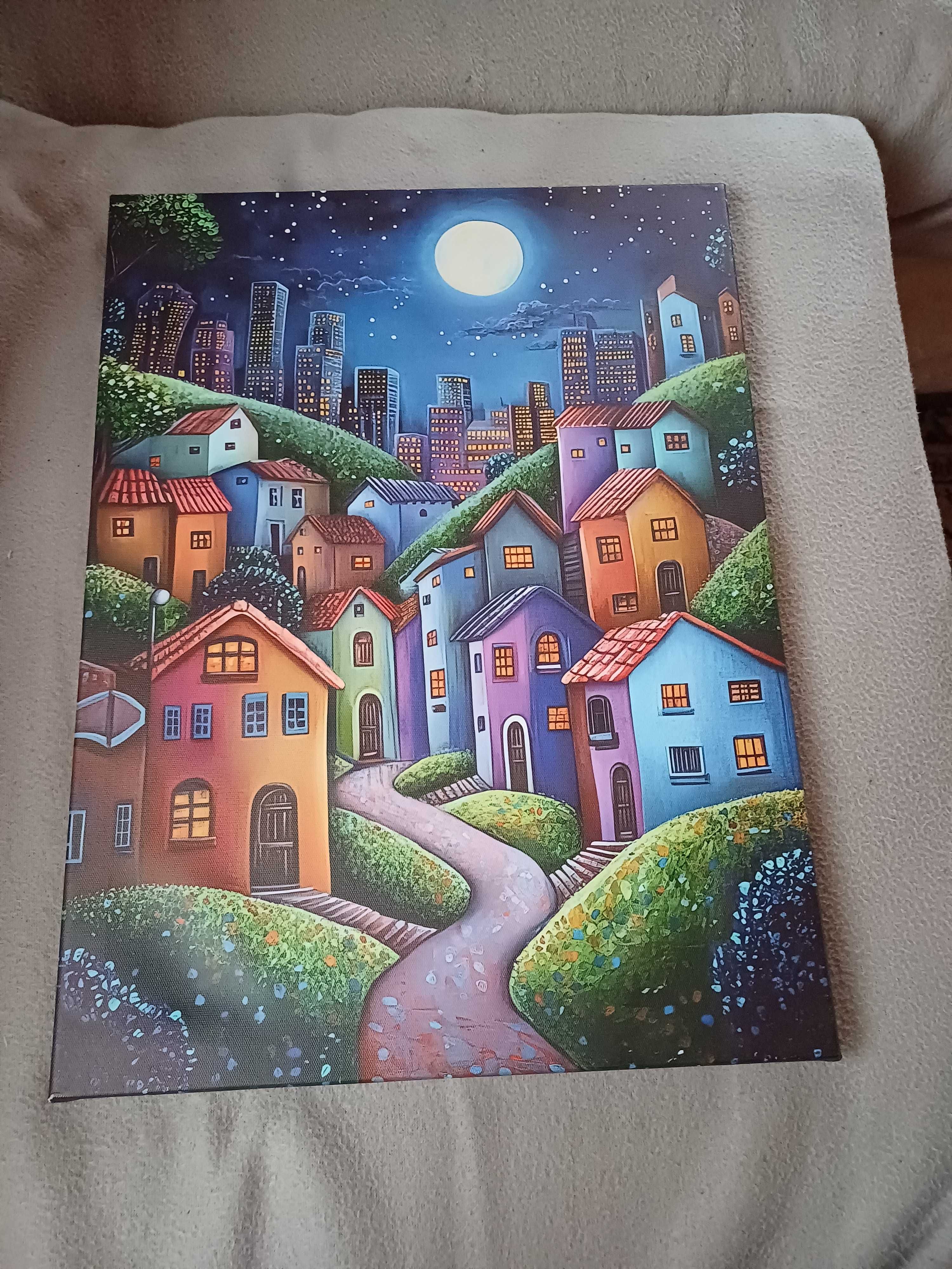 miasto nocą  obrazek30x40