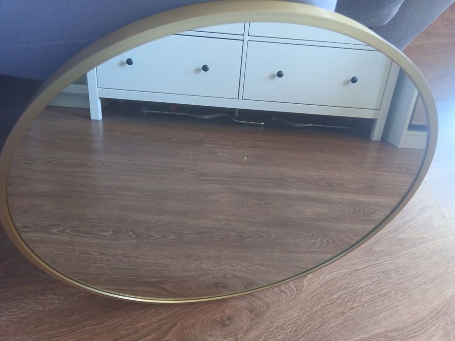 Lustro okrągłe złote 50 cm