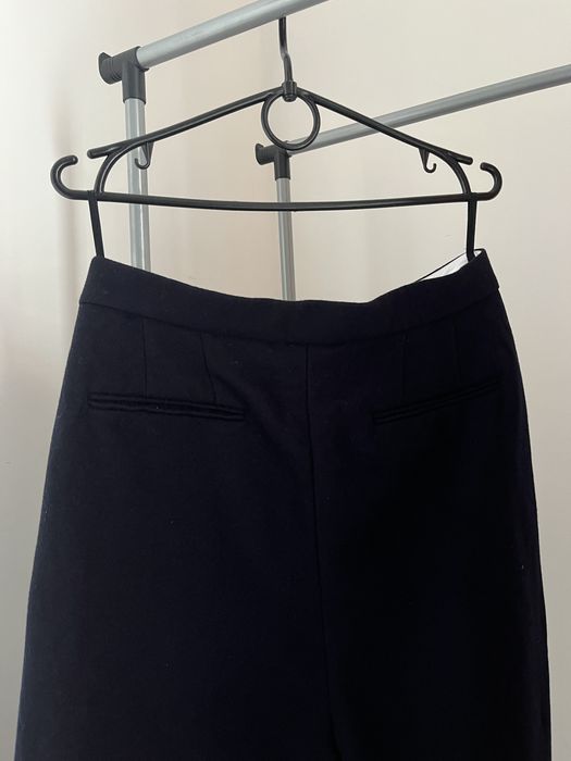 Темно сині вовняні штани класичні прямі брюки céline,