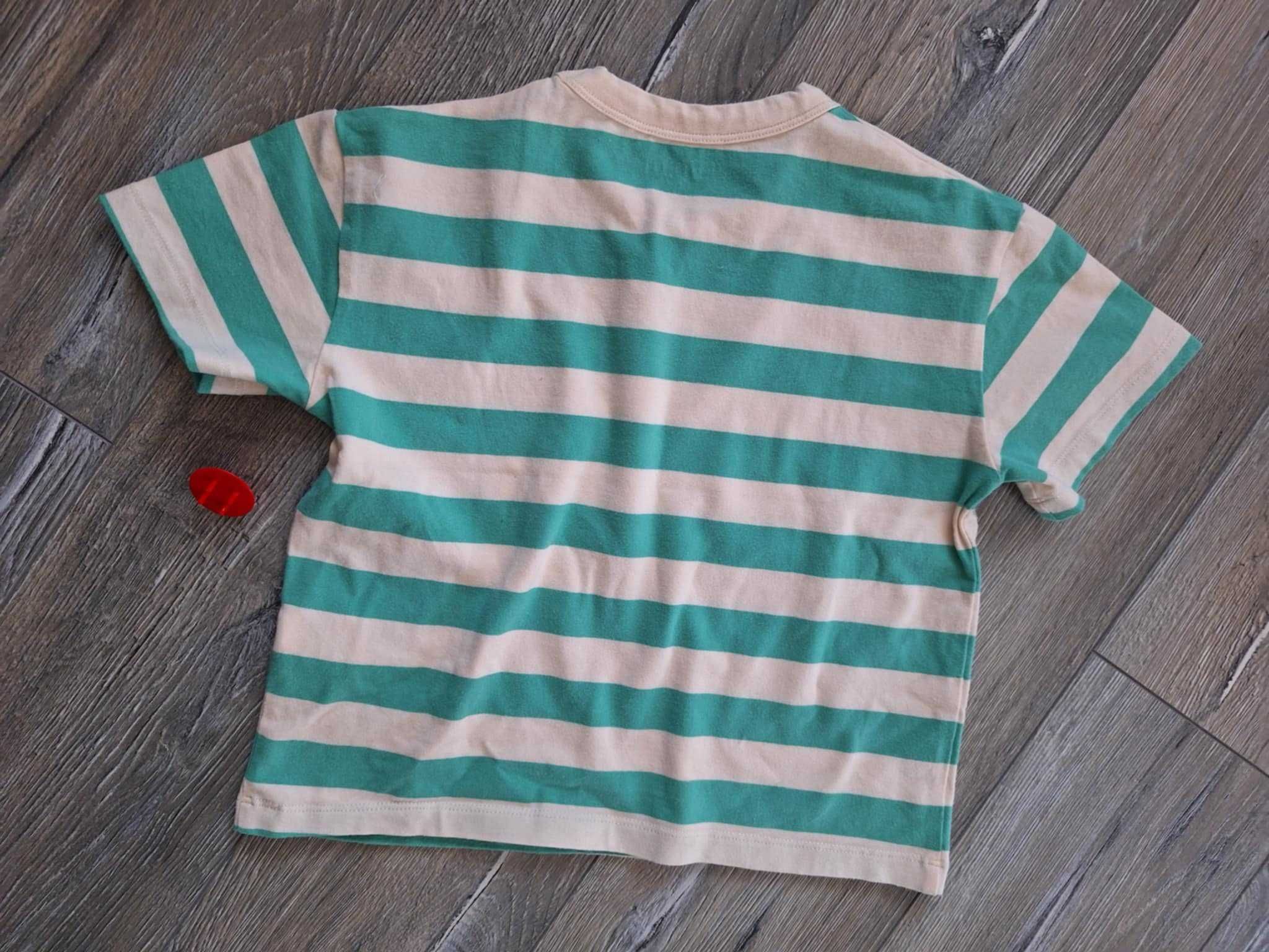 T-shirt dla dzieci w paski- Tiny Cottons- like new- masełkowy żółty