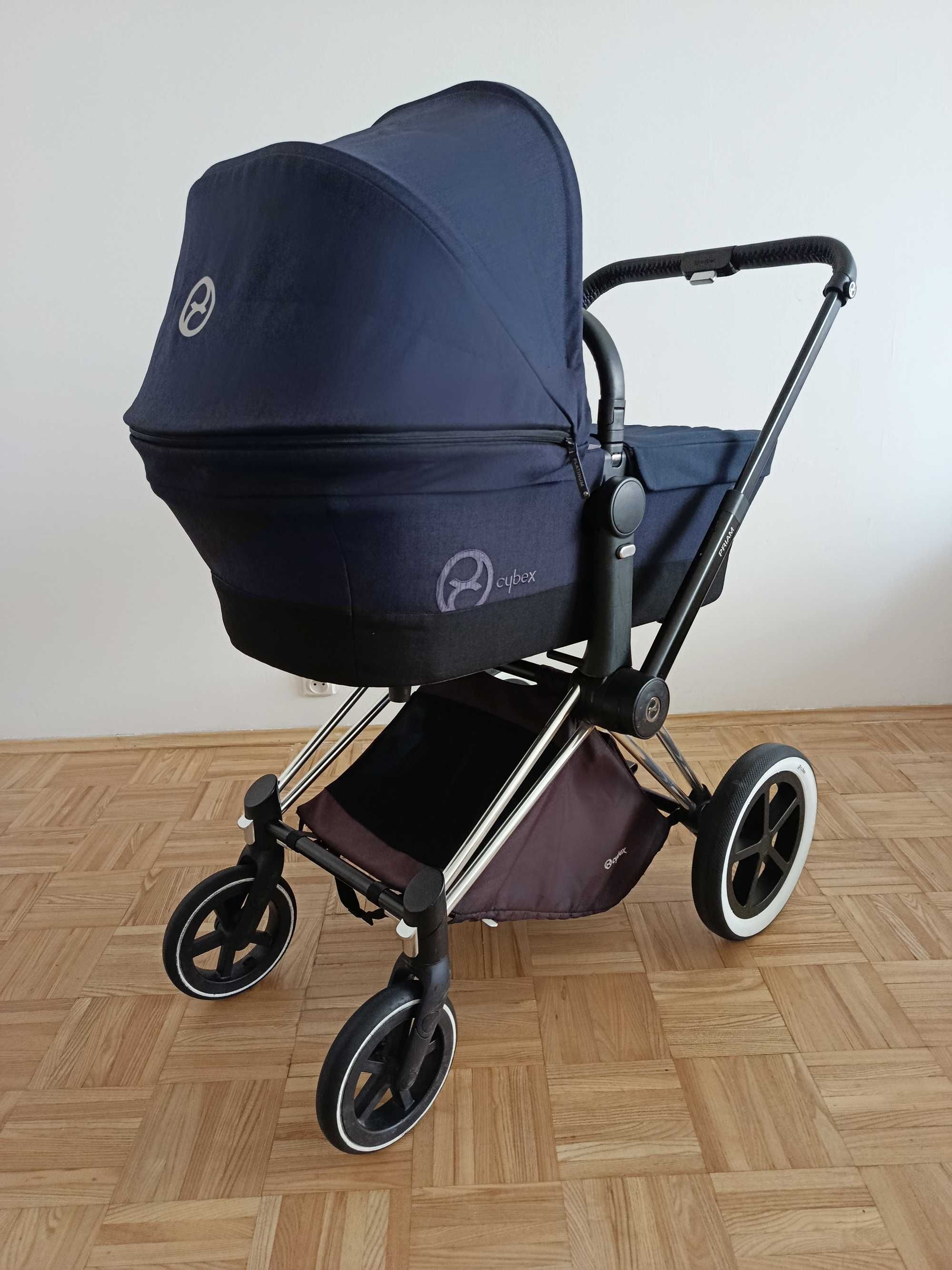 Cybex Priam granatowy gondola plus spacerówka