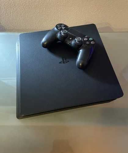 PS4 Slim 1 Tb + 2 comandos e caixa + jogos