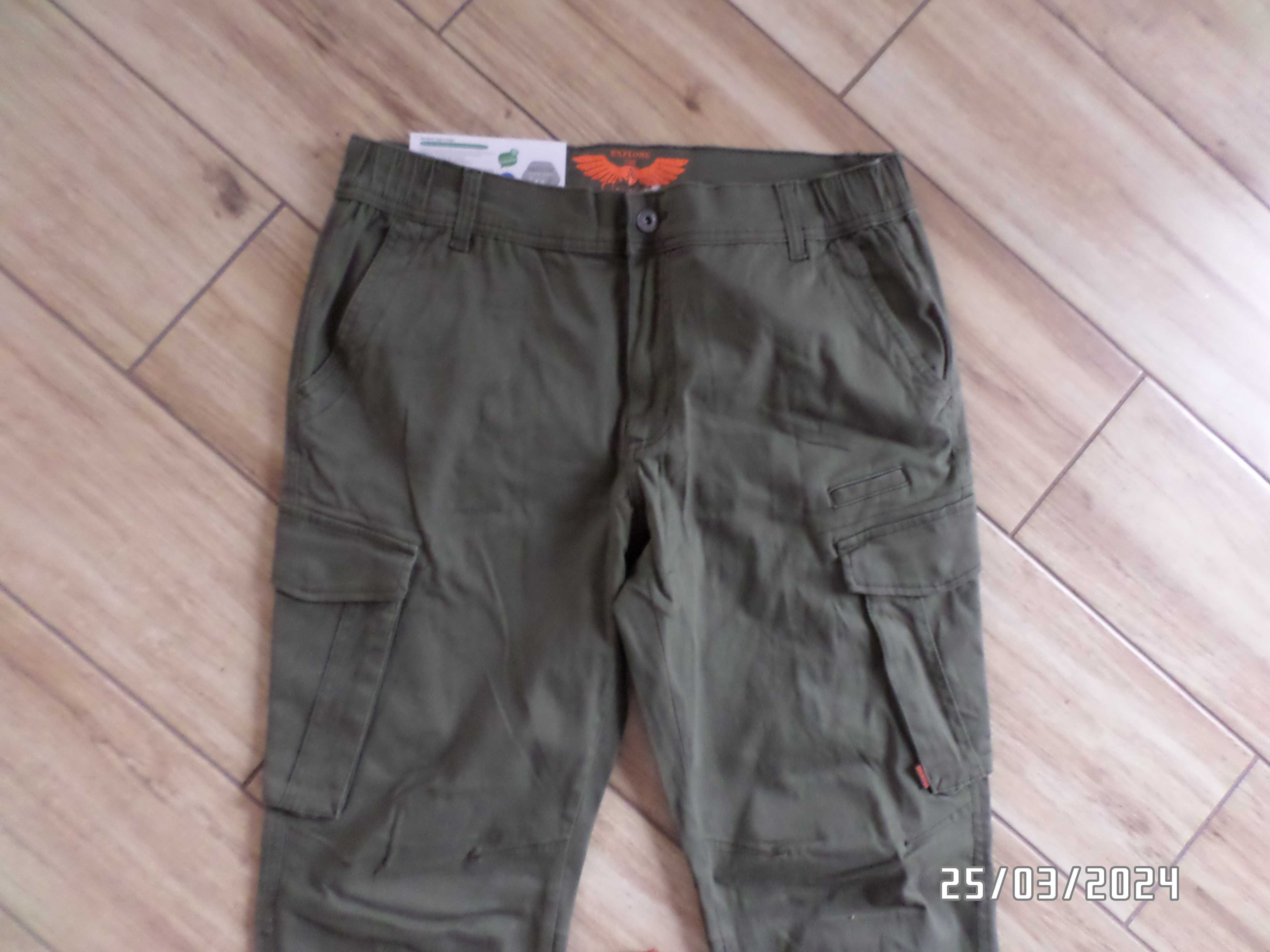 nowe męskie spodnie bojówki-bawełna-elastyczna -rozmiar-XL/XXL-36
