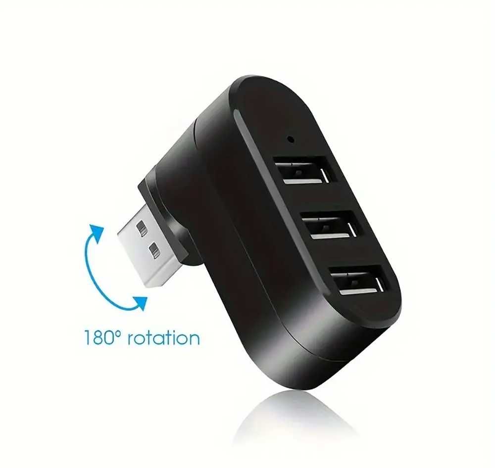 Adapter hub USB do komputera, laptopa. 3 porty , rotacyjny 180 stopni