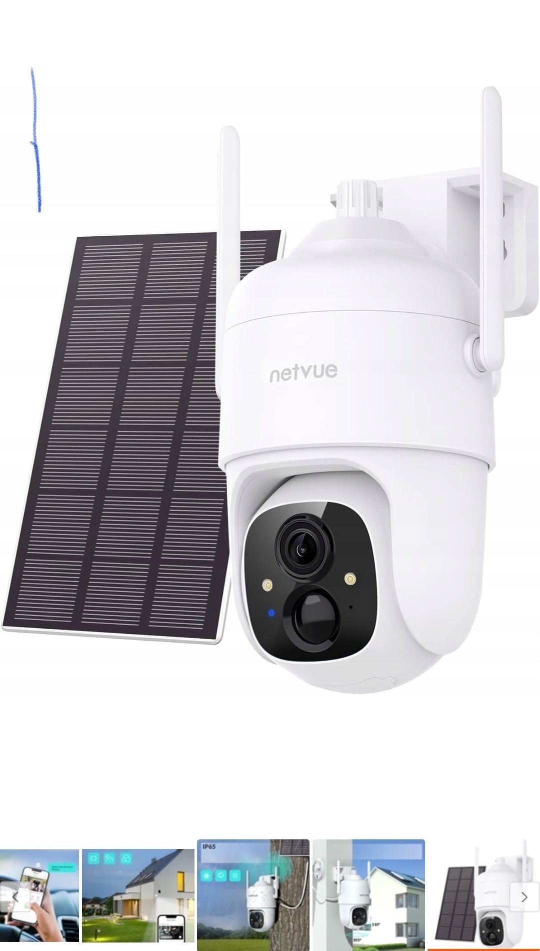 Kamera Solarna Wi-Fi. Karta pamięci zapis 24h alrm po wykryciu ruchu