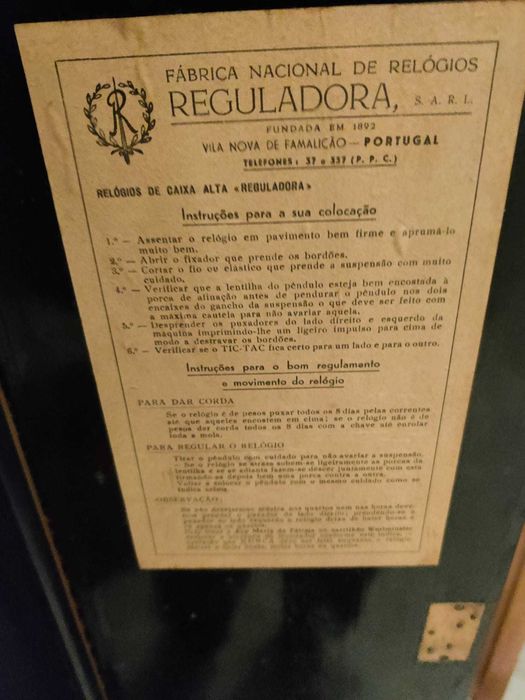 Relógio Antigo marca Reguladora