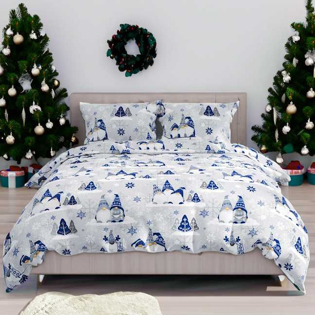 Pościel antyalergiczna 160x200+2x70x80 Bawełna Świąteczna Święta