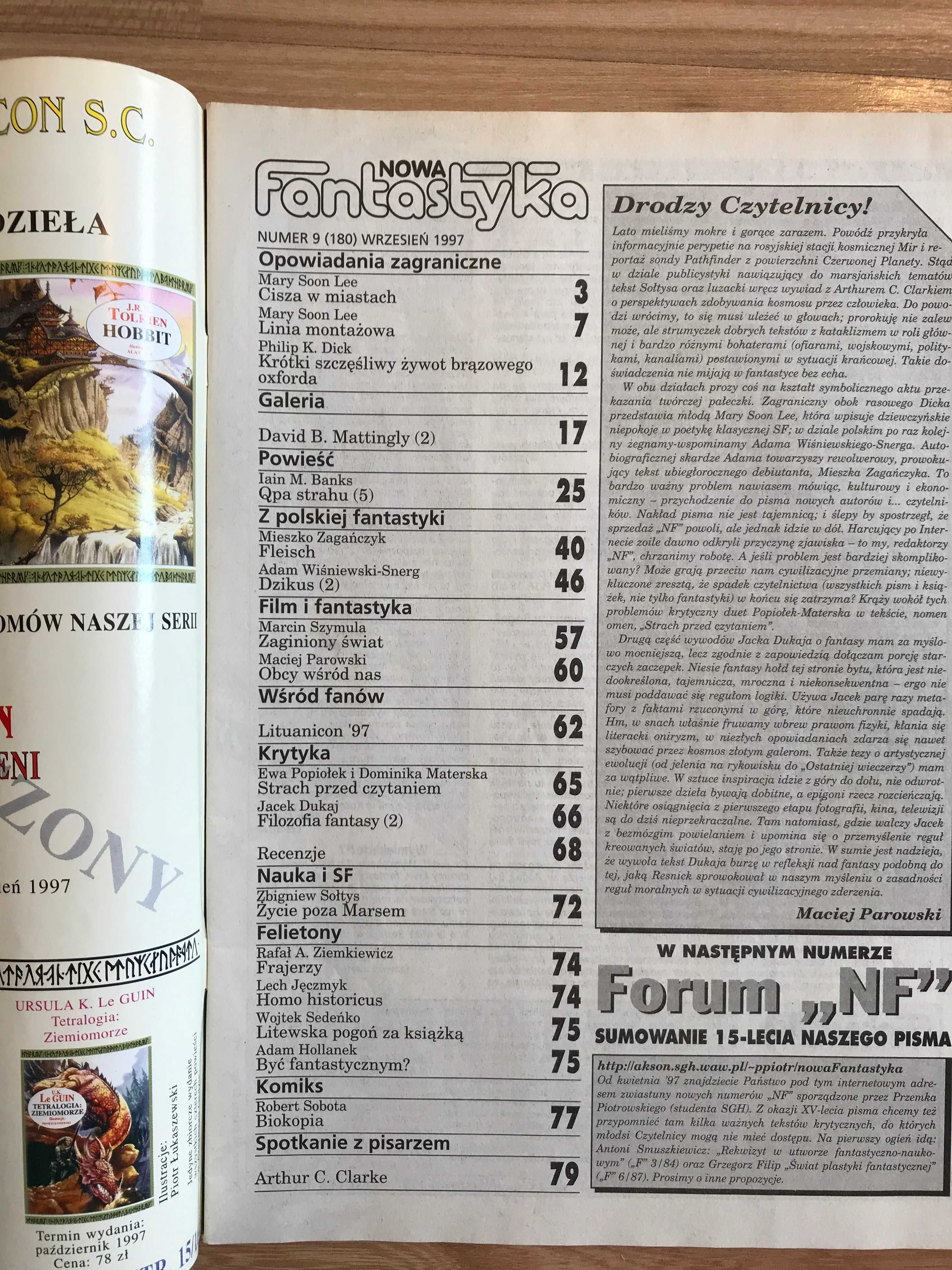 Nowa Fantastyka 9 (180) 1997 Philip K Dick Piąty Element Jurassic Park