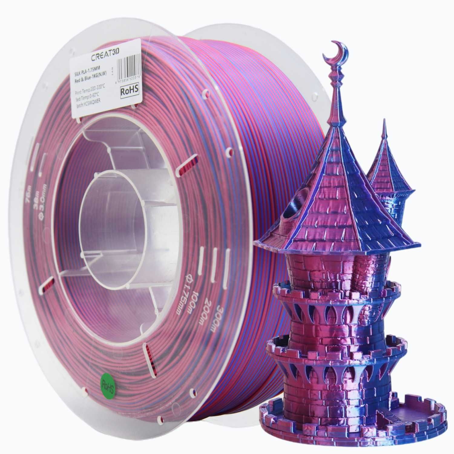 Філамент/пластик CREAT3D PLA Silk 1.75 мм, 1 кг