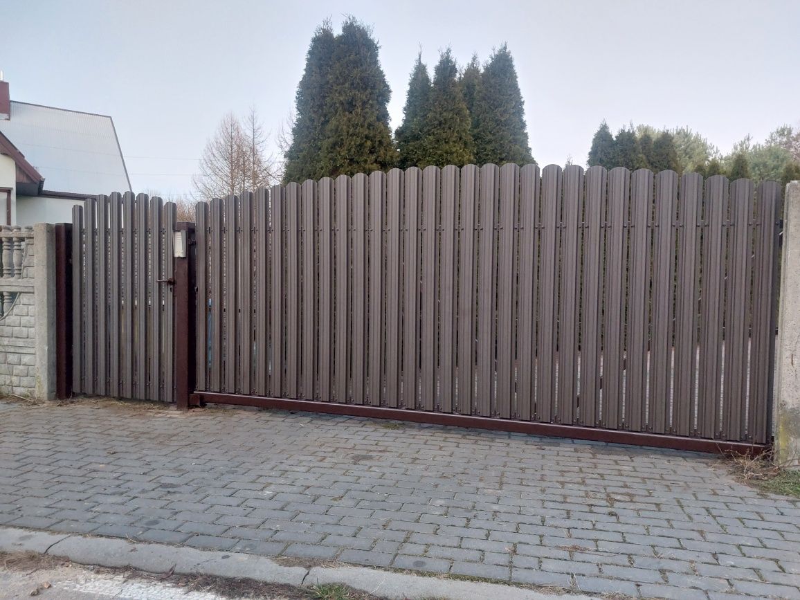 sztachety metalowe brama furtka 4 m x 1,7 h