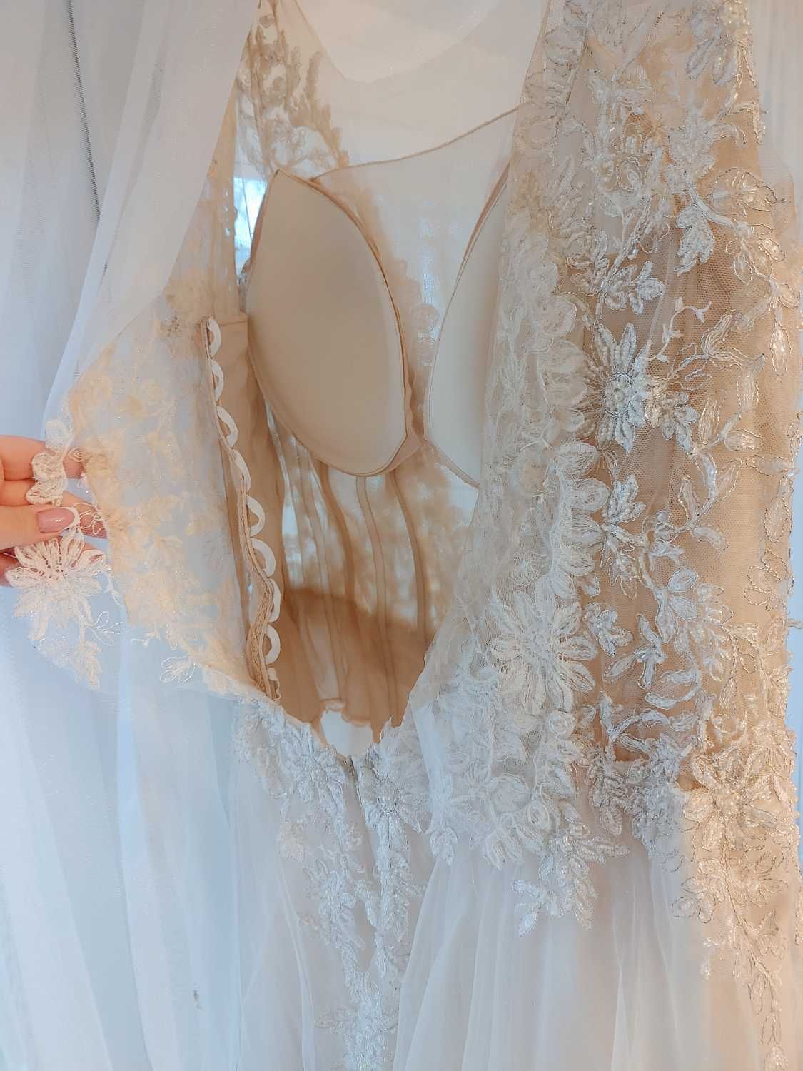 Suknia ślubna, niska cena PRZEŚLICZNA, rozmiar plus size