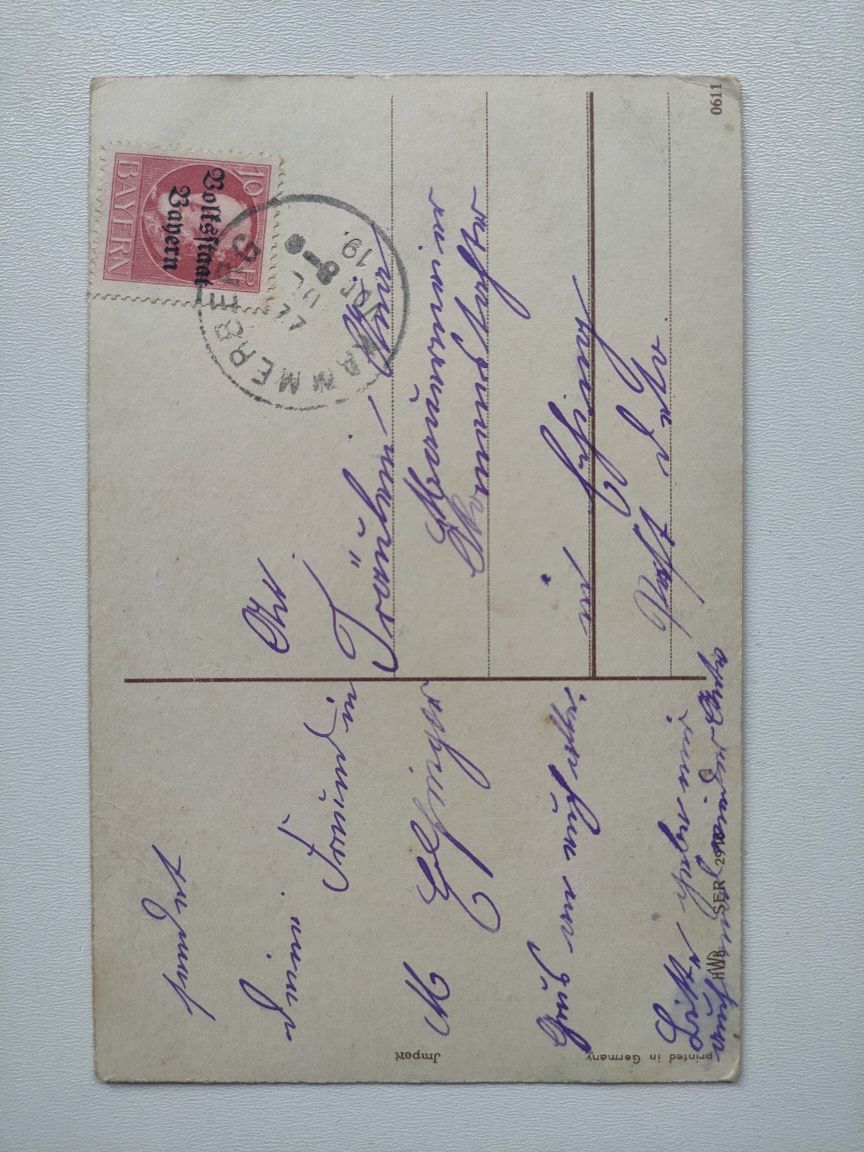 Stare kartki pocztowe 1919? 2 sztuki