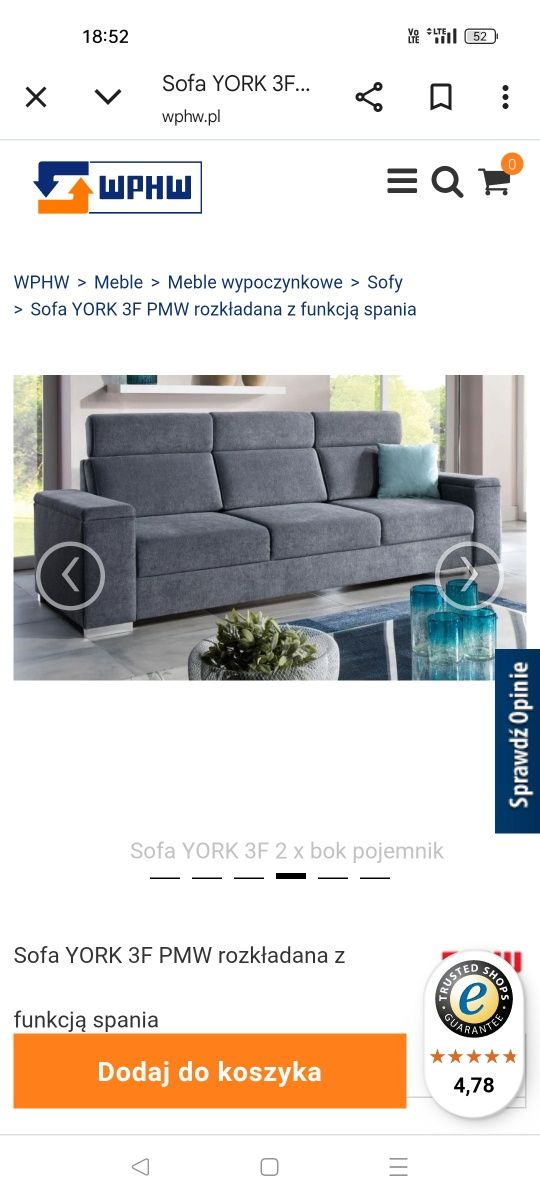 Duża sofa do salonu
