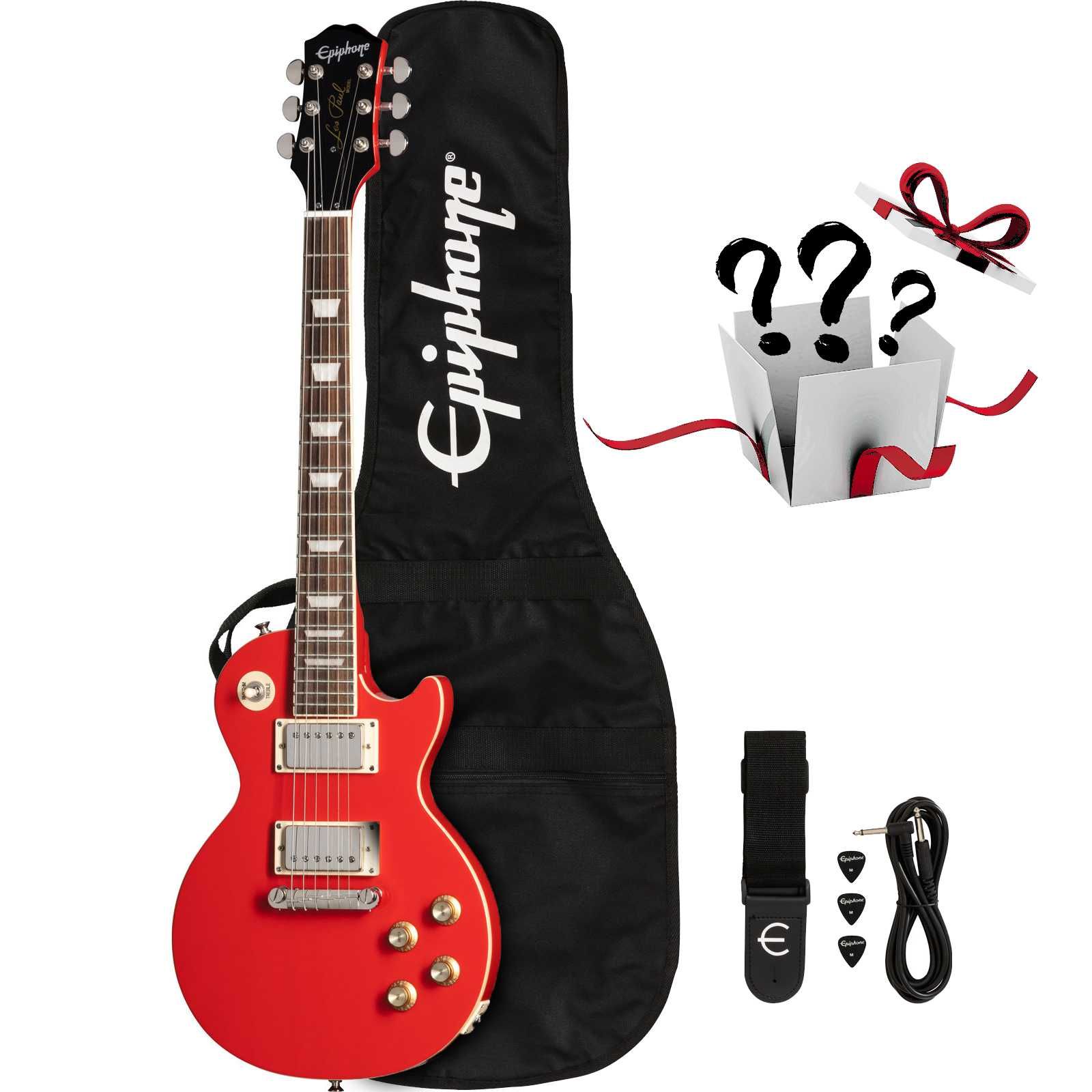 Gitara elektryczna Epiphone Les Paul Lava Red ZESTAW + Prezent