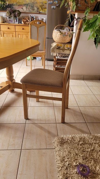 Dębowy stół + 6 krzeseł