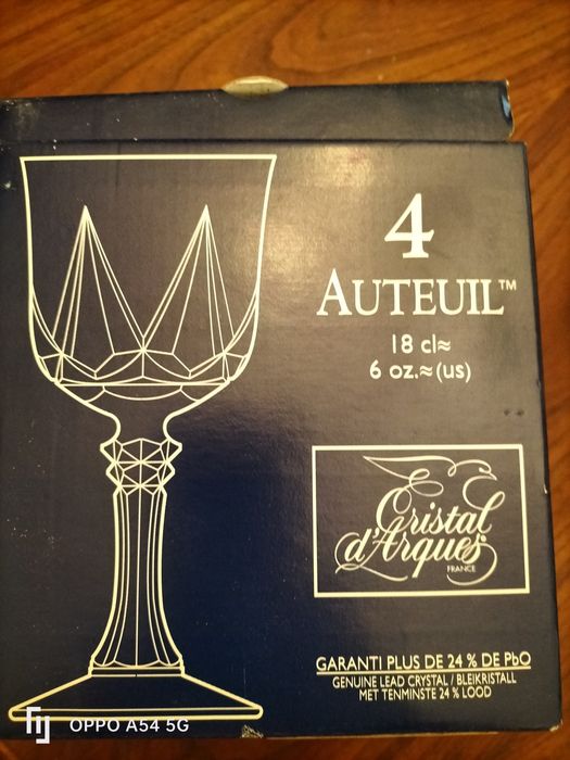 Cristal D' Arques conjunto de 4 copos pé alto em caixa