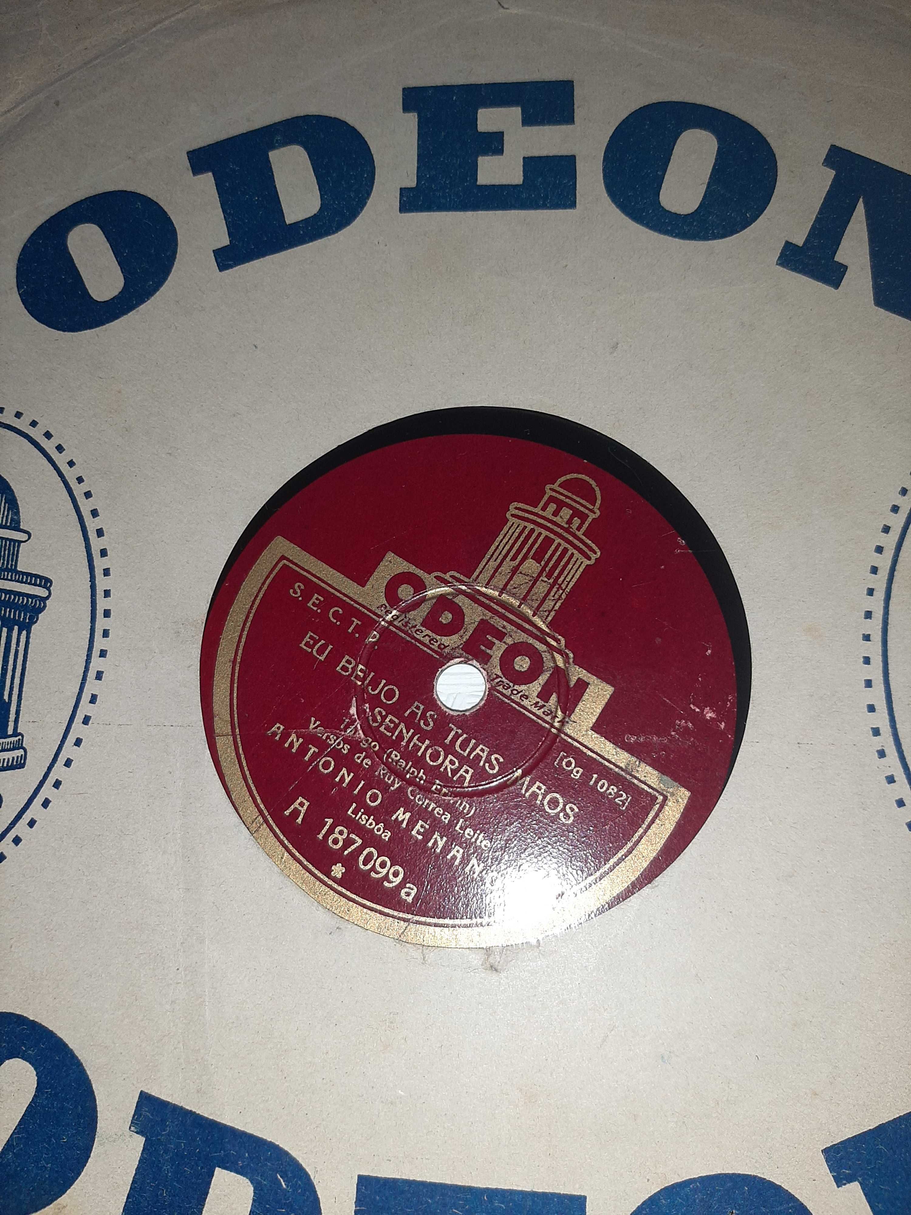 Discos e Caixa de Agulhas de Grafonola/ Gramophone raros
