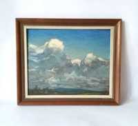 Obraz Chmury ręcznie malowane w ramie antyk malarstwo