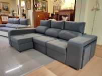 Sofa Chaiselongue + Baú Elevatório + Cama - NOVO - FABRICA