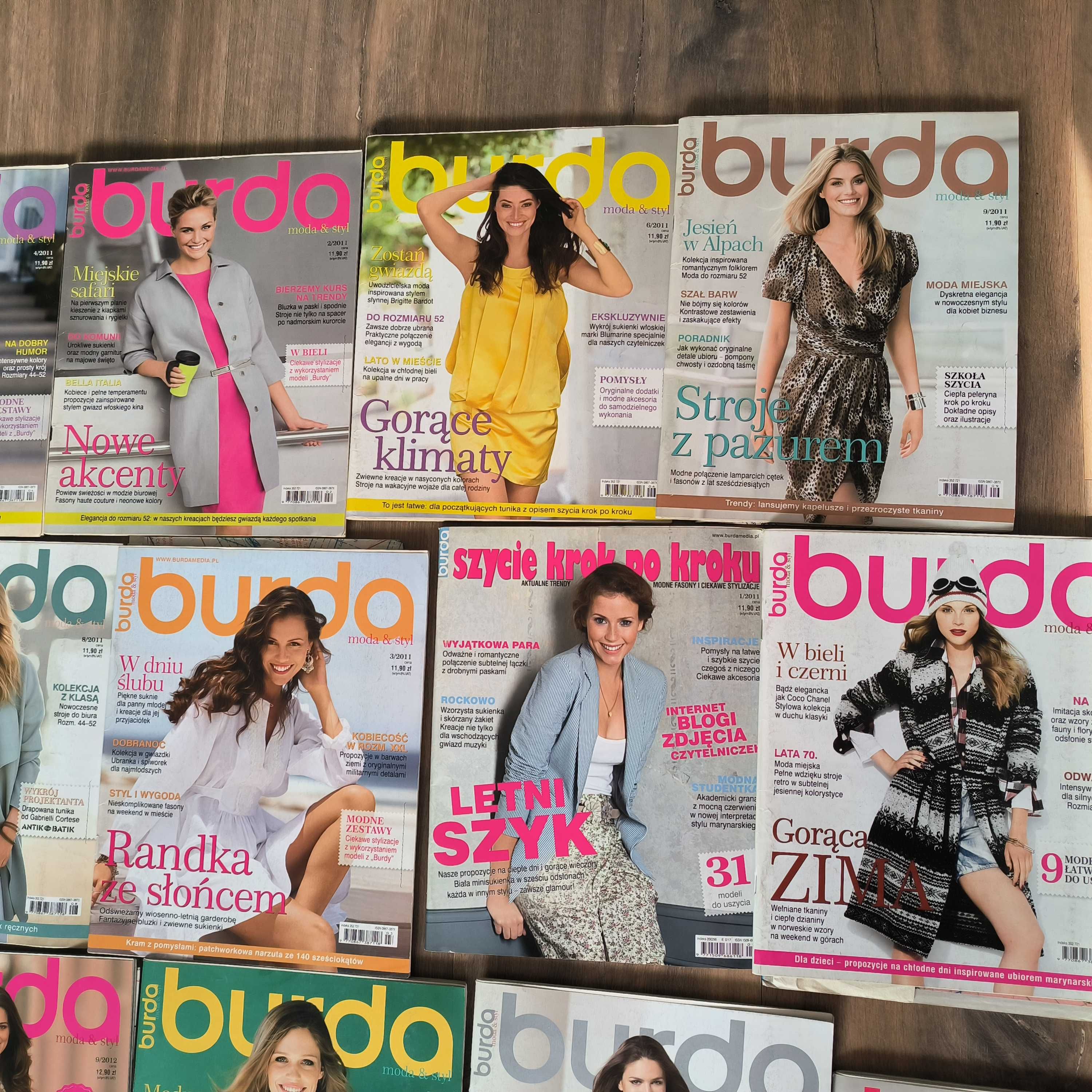 Burda burdy kroje wykroje szycie 16 sztuk