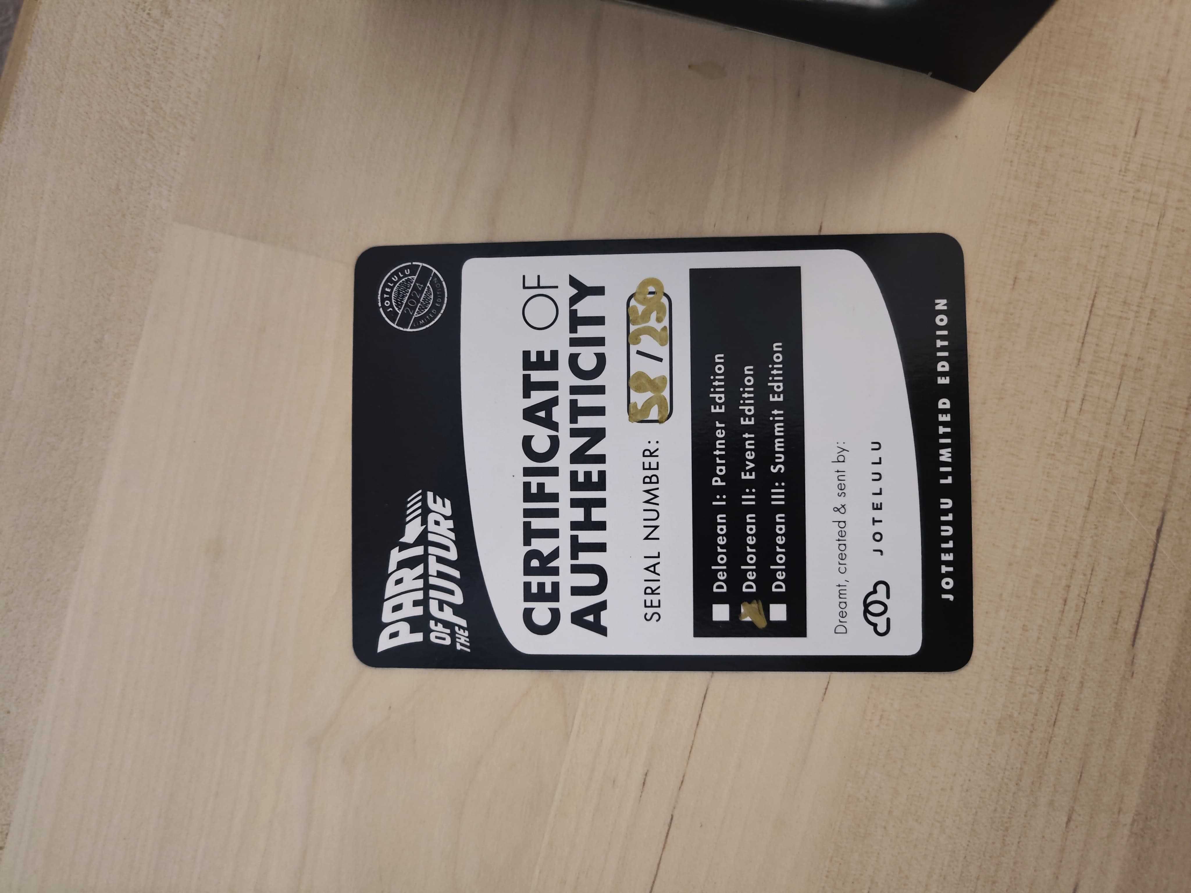 Edição Limitada Jotelulu - DeLorean II (2) Event Edition - NOVO!