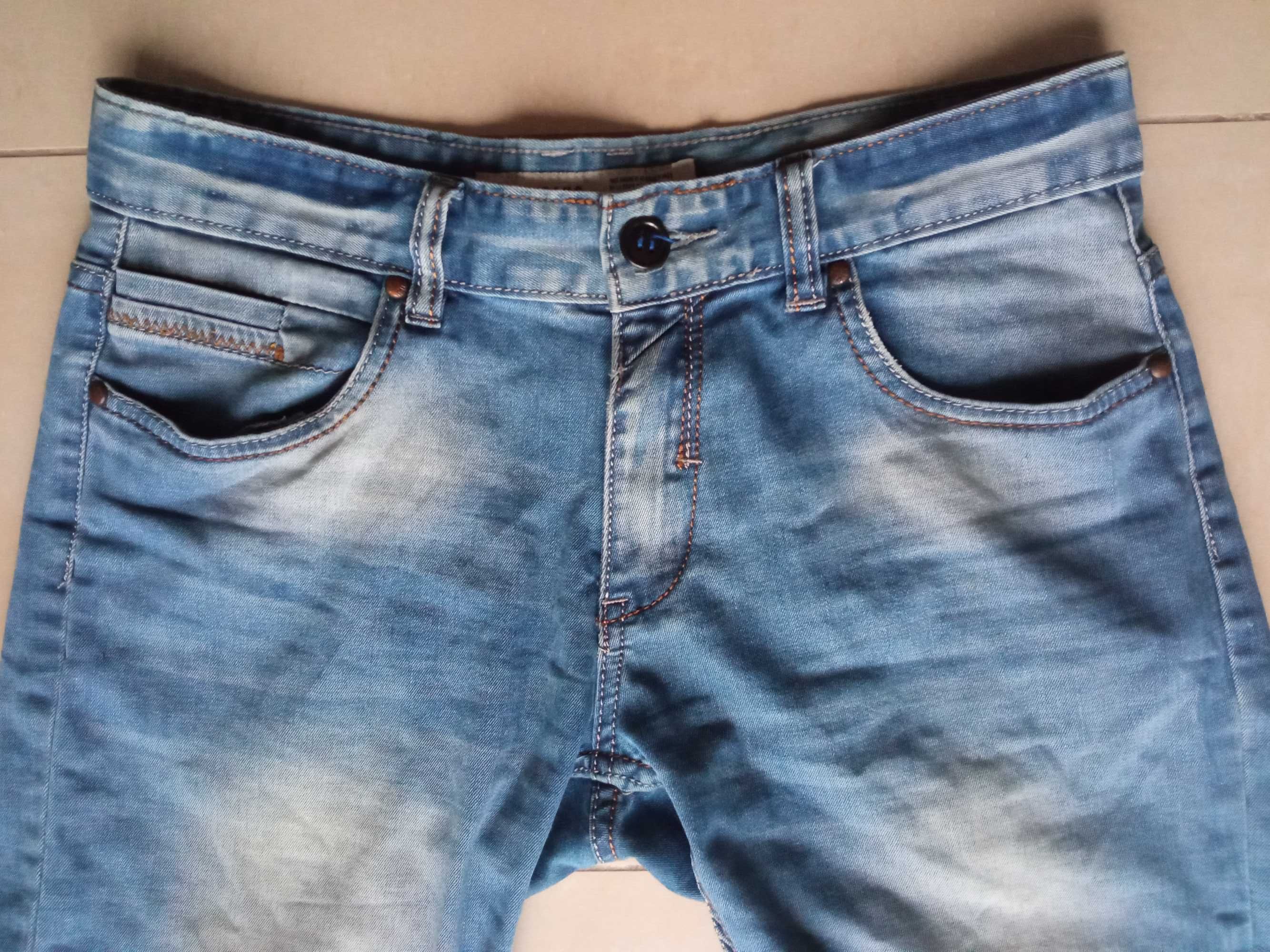 Męskie krótkie jeansowe spodenki Qili jeans W30 S niebieskie szorty