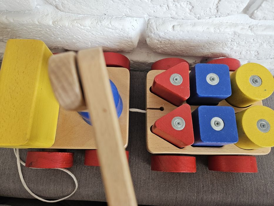 Drewniany dźwig Ikea klocki magnes