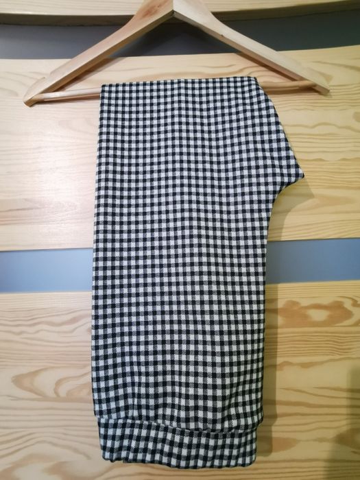 Leginsy spodnie ze stretchem w pepitke kratkę Bonprix 42 Rainbow