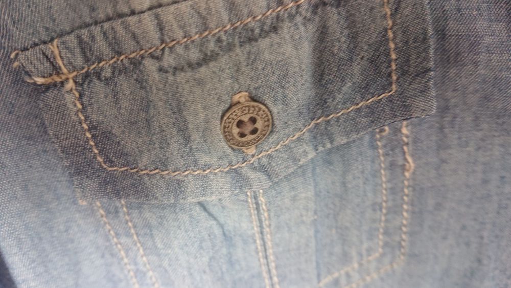 Koszula dzinsowa z krótkim rękawem rozmiar 38 Promod