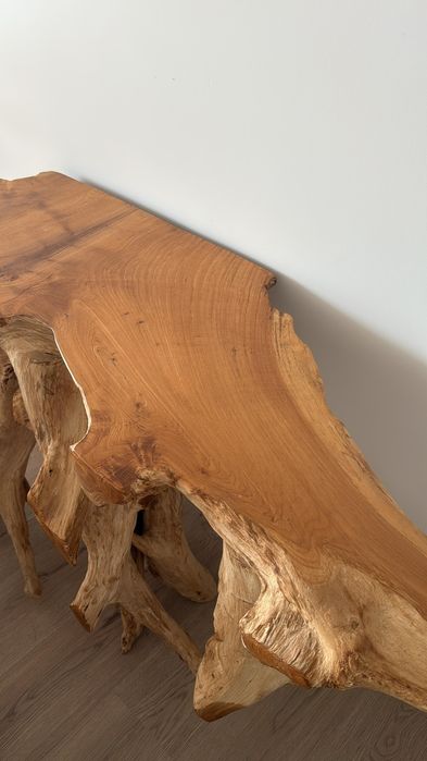 Consola maciça feita à mão da raiz da madeira natural, medida: 150×45