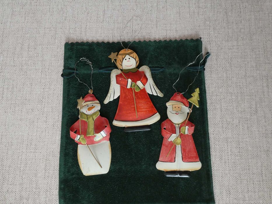 Conjunto de Pai Natal, Anjo e Boneco de Neve