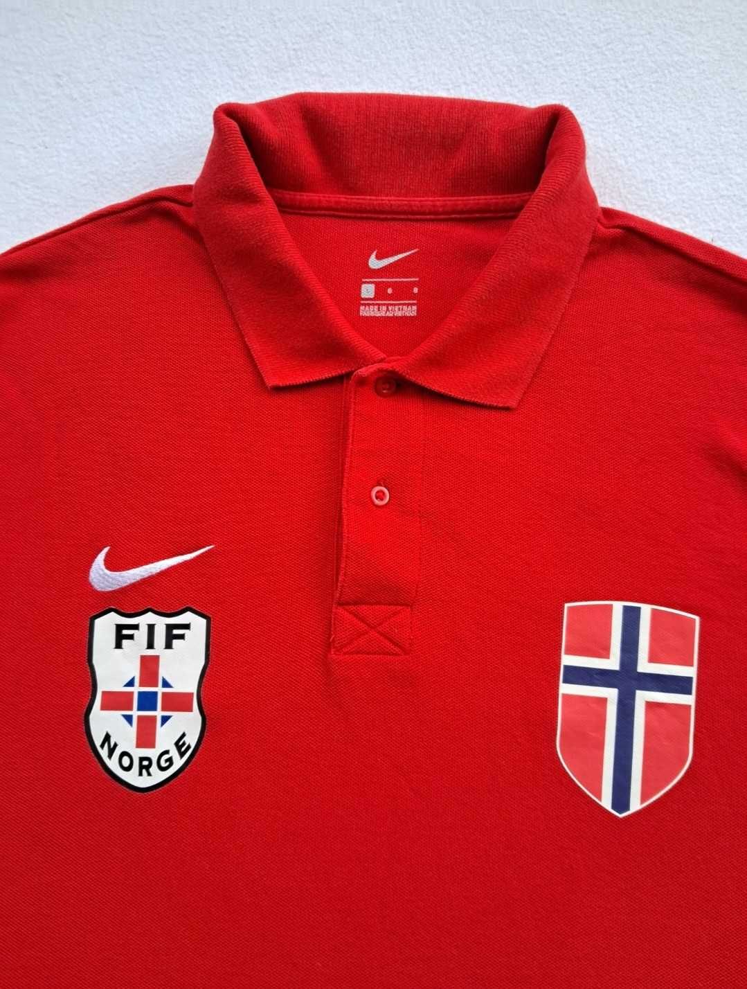 Мужское красное поло Nike Norge с флагом Норвегии в стиле napapijri